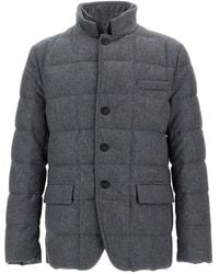 Fay - Quilted Double-Breasted Jacket - Lyst