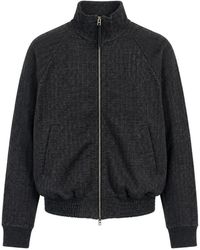 Tom Ford - Herringbone-Pattern Nubuck-Detail Sweater - Lyst