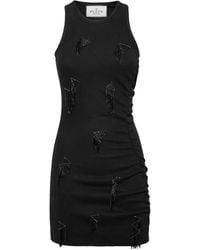 Philipp Plein - Fringe-Detail Ribbed Mini Dress - Lyst