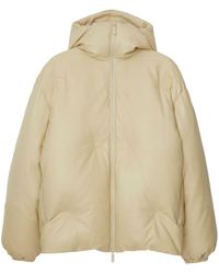 Burberry - Hooded Down Leather Jacket - Lyst