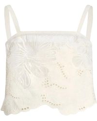 Elie Saab - Floral-Lace Tank Top - Lyst