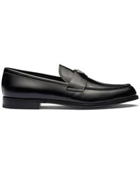 Prada - Loafer Aus Gebürstetem Leder - Lyst