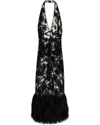 Dolce & Gabbana - Lace Dress With Ostrich Feathers - Lyst