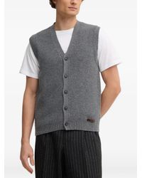 Benetton - Buttoned Knitted Vest - Lyst