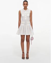 Self-Portrait - Flower Trim Knit Mini Dress - Lyst