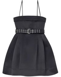 Ganni - Mini Belted Spaghetti-Strap Dress - Lyst