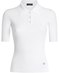 Dolce & Gabbana - Ribbed Polo Top - Lyst