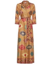 Pierre Louis Mascia - Aloe Geometric-Print Maxi Dress - Lyst