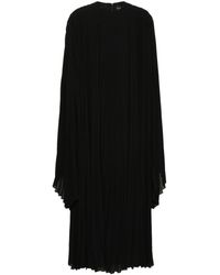 Balenciaga - Vestido largo plisado de manga ancha - Lyst