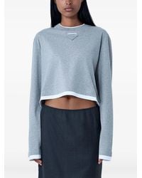 Prada - Cropped Top Met Patch - Lyst