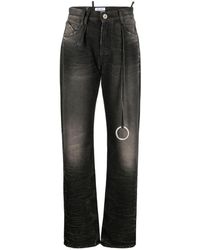 The Attico - Mid-Rise Tapered Jeans - Lyst