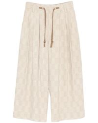 Ziggy Chen - Checkered Drawstring Trousers - Lyst