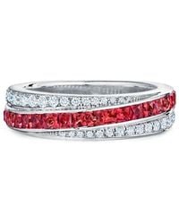 Kwiat - 18Kt Diamond Ruby Splendor Stripe Partway Band Ring - Lyst