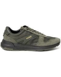 HUGO - Logo-Print Panelled Sneakers - Lyst