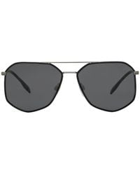 Burberry - Pilotenbrille mit geometrischem Gestell - Lyst