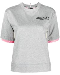3 MONCLER GRENOBLE - Double-sleeve Logo-print T-shirt - Lyst