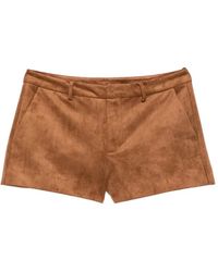 MC2 Saint Barth - Elva Suede-Effect Shorts - Lyst