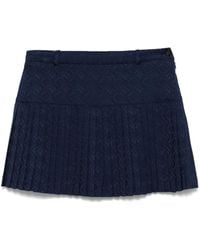 Marine Serre - Moon Diamond-Jacquard Plaetd Mini Skirt - Lyst