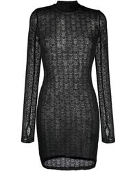 Philipp Plein - Monogram-Pattern Tulle Mini Dress - Lyst