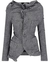 Junya Watanabe - Asymmetrical Draped Hooded Blazer Jacket - Lyst