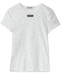 Miu Miu - Cotton T-Shirt - Lyst