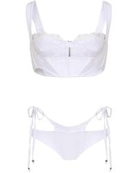 Amir Slama - Lace-Trim Cut-Out Swimsuit - Lyst