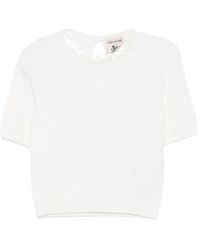 Semicouture - Sequin-Embellished Short-Sleeve T-Shirt - Lyst