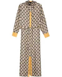 Lorena Antoniazzi - Geometric-pattern Maxi Silk Dress - Lyst