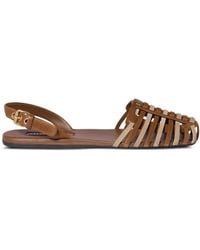 Miu Miu - Nappa And Suede Leather Sandals - Lyst
