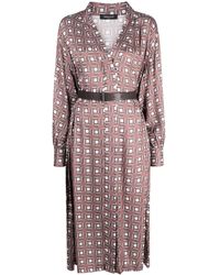 Fabiana Filippi - Geometric-print Belted Midi Dress - Lyst