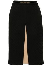 Gucci - Horsebit-Chain Striped Skirt - Lyst