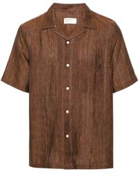Universal Works - Road Striped Linen Shirt - Lyst
