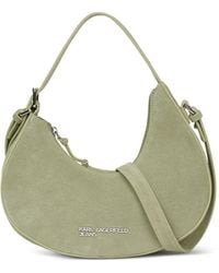 KARL LAGERFELD - Suede Crescent Shoulder Bag - Lyst
