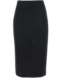 Max Mara - Zip Slit Midi Skirt - Lyst