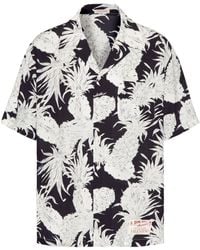 Valentino Garavani - Pineapple-print Silk Bowling Shirt - Lyst