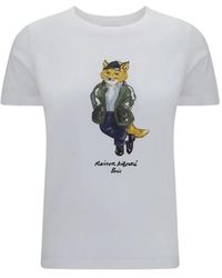 Maison Kitsuné - Weekend Fox Graphic-Print T-Shirt - Lyst