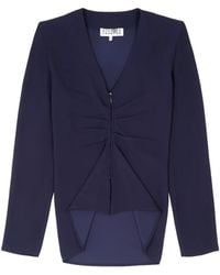 MM6 by Maison Margiela - Gathered V-Neck Top - Lyst