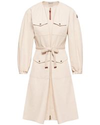 Moncler - Logo-Patch Poplin Midi Dress - Lyst