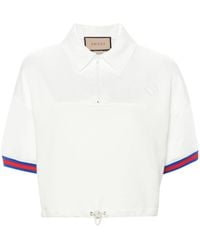 Gucci - Jersey Polo Shirt With Web - Lyst