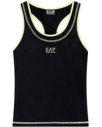 EA7 - Racer-Back Tank Top - Lyst