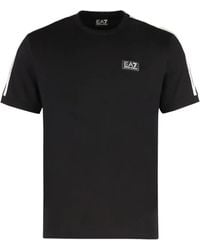 EA7 - T-Shirt mit Logo-Patch - Lyst
