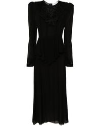 Alessandra Rich - Lace-jabot Silk Maxi Dress - Lyst