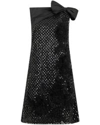 Alberta Ferretti - Bow-Detail Mini Dress - Lyst