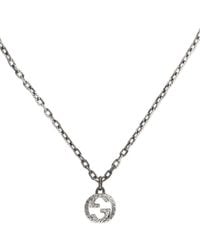 Gucci - Sterling Silver Interlocking G Necklace - Lyst