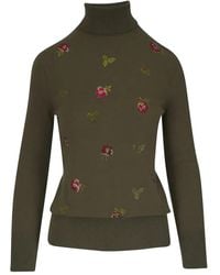 Libertine - Floral-Embellished Roll-Neck Sweater - Lyst