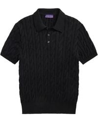 Ralph Lauren - Cable-Knit Polo Sweater - Lyst