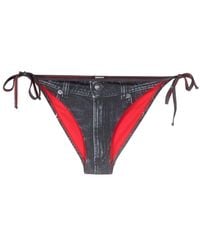DIESEL - Jeans-print Side-tie Bikini Bottoms - Lyst