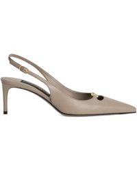 Dolce & Gabbana - Silk-Effect Nappa Leather Slingbacks - Lyst