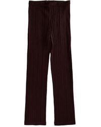 Pleats Please Issey Miyake - Pantaloni Dritti Con Pieghe - Lyst
