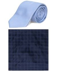 Michael Kors - Monogram-Pattern Silk-Blend Tie And Pocket Square Set - Lyst